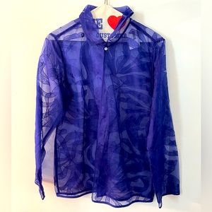 Chico’s Designs Deep Purple button up Shirt size 1